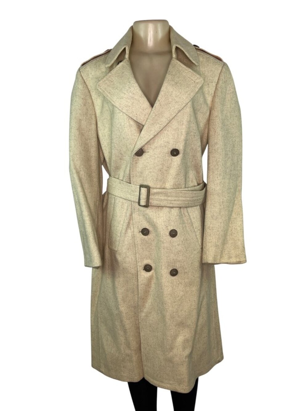 Vintage Oak Tree Women’s Trench Coat With Belt & Epaulettes Size 40